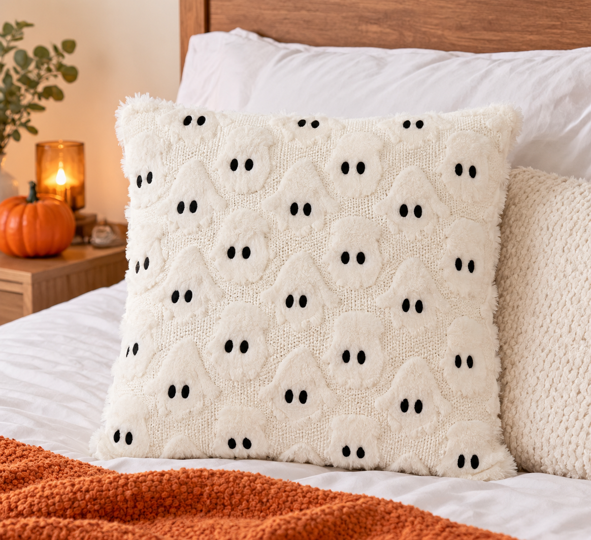 Cozy Ghost Plush Decorative Pillow