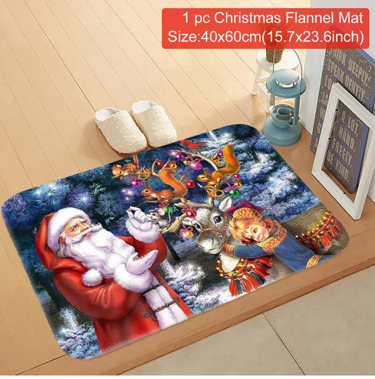 Christmas Door Mat Santa Claus Outdoor Carpet