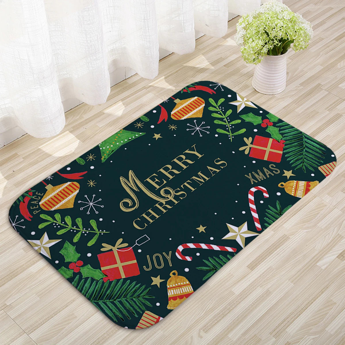 Christmas Door Mat Santa Claus Outdoor Carpet