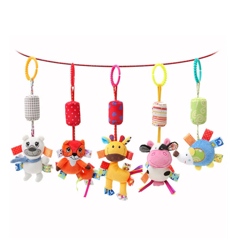 Good Quality Newborn Baby Rattles Plush Stroller Cartoon Animal