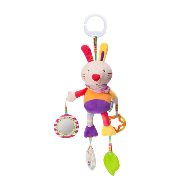 Good Quality Newborn Baby Rattles Plush Stroller Cartoon Animal