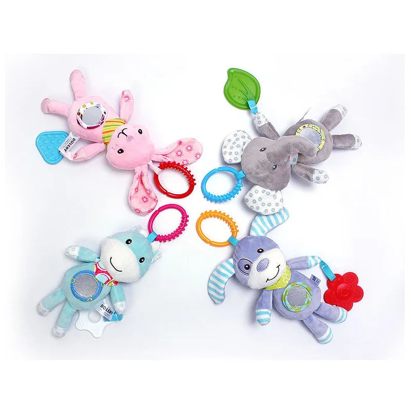 Good Quality Newborn Baby Rattles Plush Stroller Cartoon Animal
