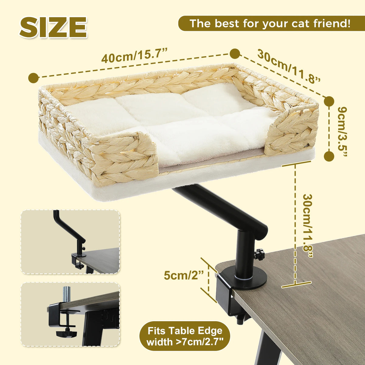 360° Rotating Cat Desk Bed 🐱