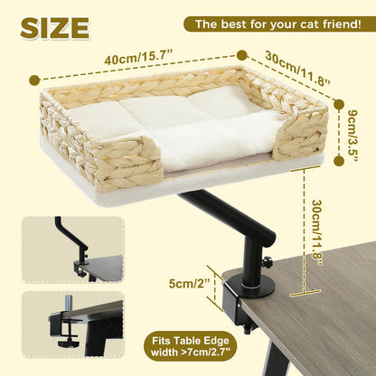 360° Rotating Cat Desk Bed 🐱