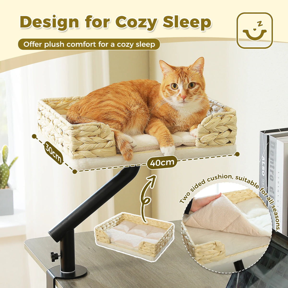 360° Rotating Cat Desk Bed 🐱