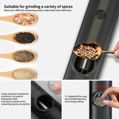 Electric Automatic Mill Pepper And Salt Grinder With LED Light