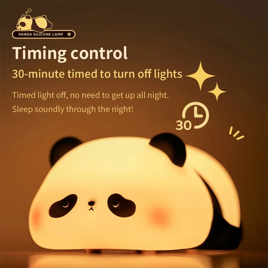 Touch Sensor Night Lights Cute Panda Silicone Lamp