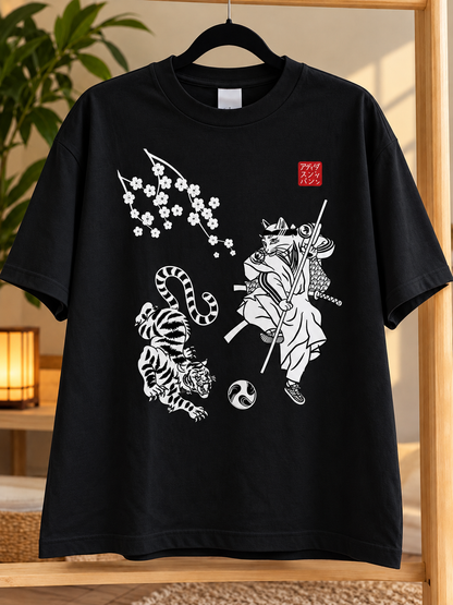 Adidas Samurai Cat & Tiger Graphic T-Shirt 2026