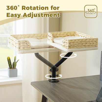 360° Rotating Cat Desk Bed 🐱