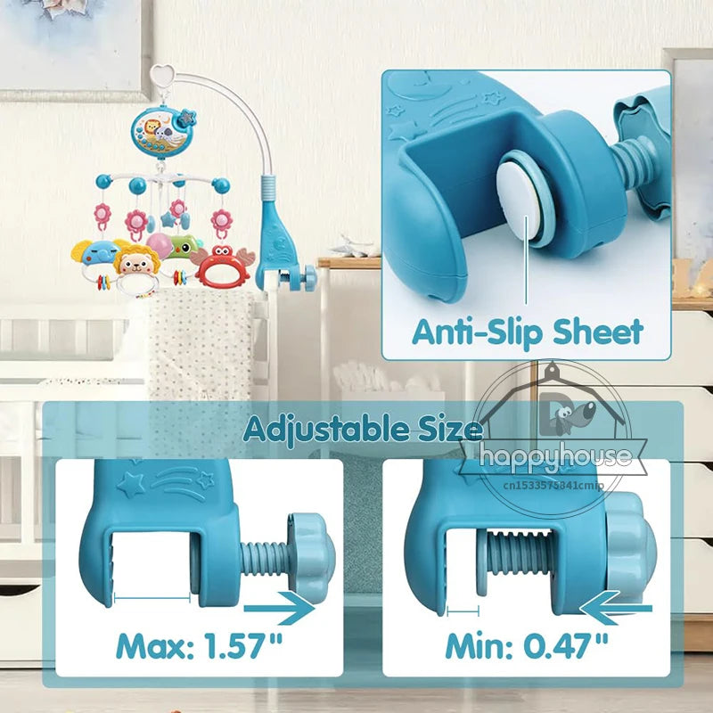Musical Baby Crib Mobile with Lights Music Projection for Infants 0-6 Months