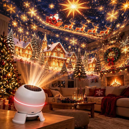 Magical Christmas Projection Night Light,USB Christmas Projector Indoor,Magical Christmas Projection Night Light Holiday Room