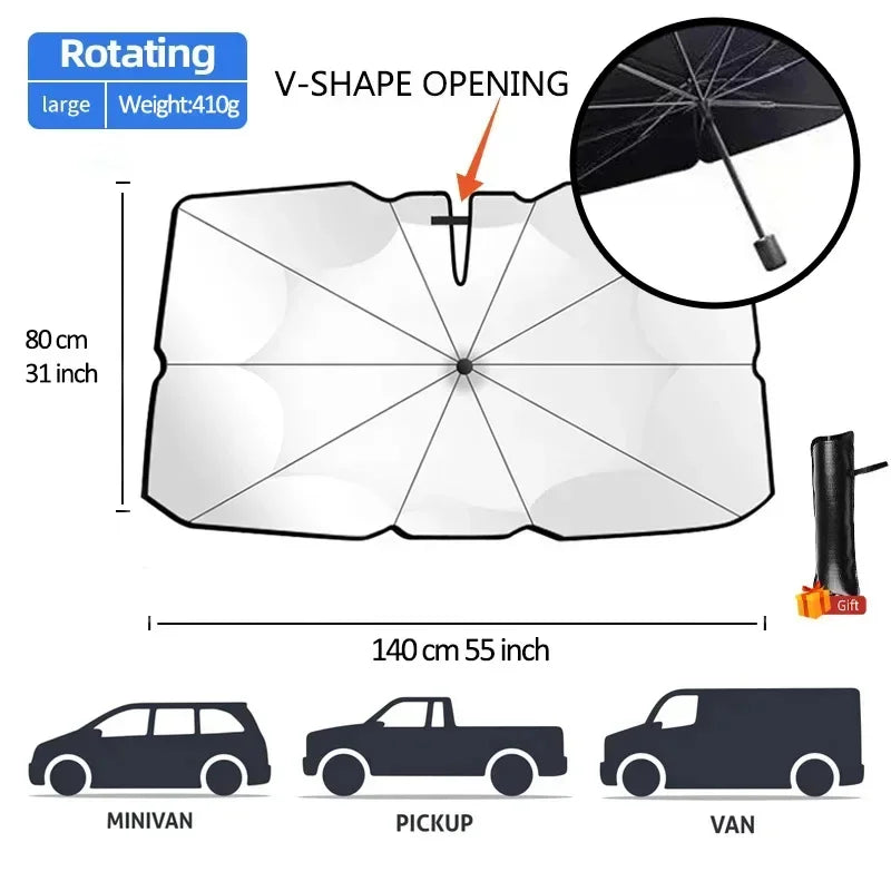 Car Sunshade Windshield Umbrella Front Summer Protection