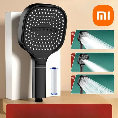 Xiaomi Large Panel Shower Head 3 Modes Adjustable High Pressure Nozzle Sprayer Square With Filter Element Bathroom Accessories